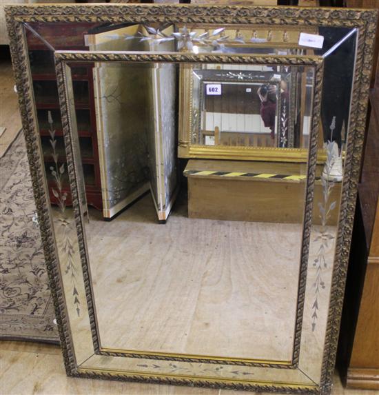 Rectangular gilt mirror